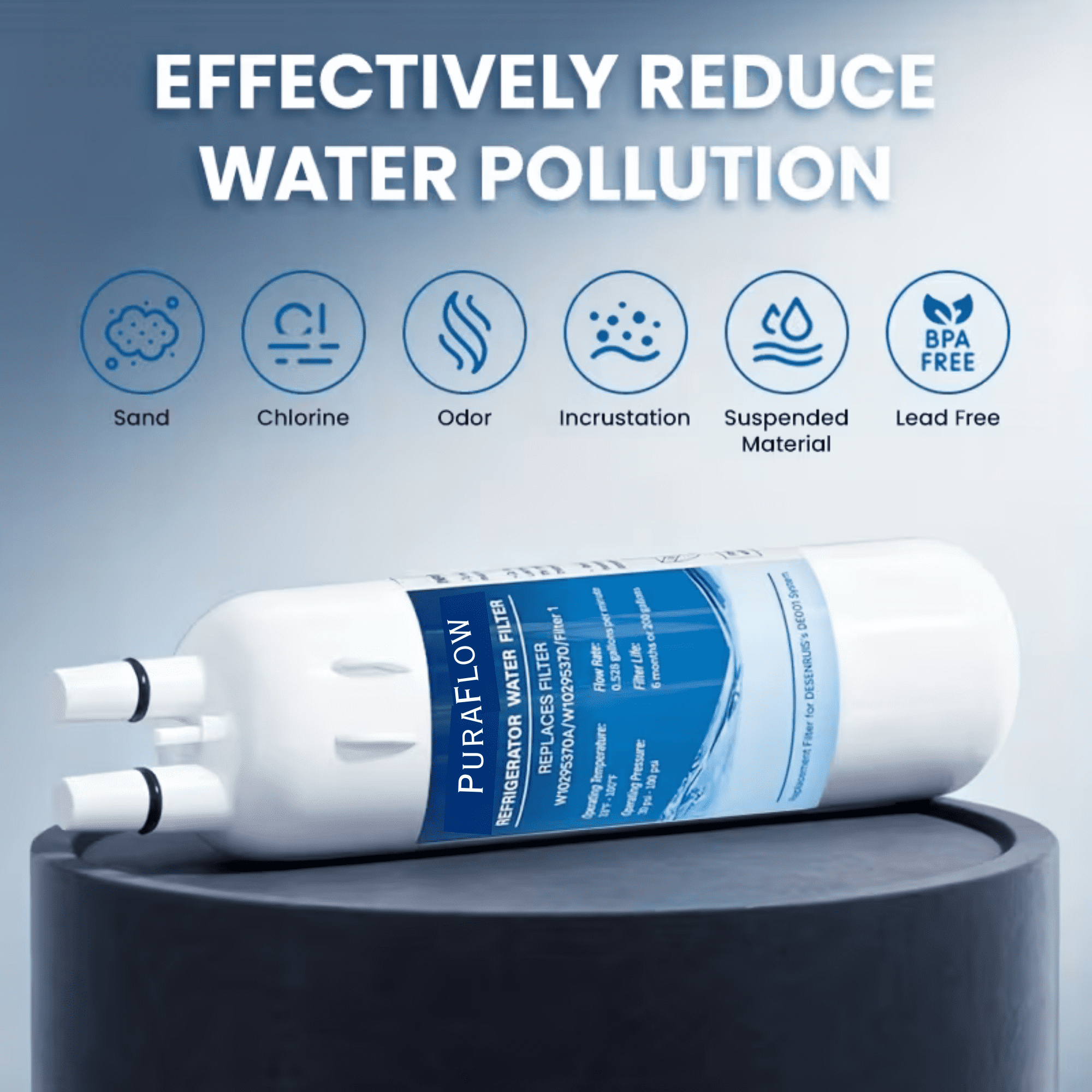 EDR1RXD1 Water Filter 1 Compatible with W10295370A W10295370 EDR1RXD1B 46-9081 46-9930 P5WB2L P8RFWB2L P8WB2L P4RFWB EDRD101G1W, 3-Pack