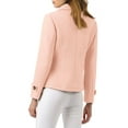 thumbnail image 4 of INSPIRE CHIC Women's Winter Worsted Notched Lapel Double Breasted Overcoat XS Pink, 4 of 9