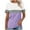 Purple, variant on Tops for Women Plus Size under $5 Round Neck Short Sleeve Striped Printed Casual T-shirt Green L