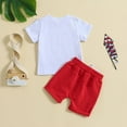 thumbnail image 4 of Gerichy Baby Boy Outfits Toddler Baby Boy Summer Clothes Independence Day 4 Of July Short Sleeve Letter USA Prints Print Shorts Set 0 6 12 18 24 Months 2T 3T 4T Outfits Baby Boys Summer Outfit, 4 of 6