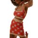 thumbnail image 4 of VISgogo - Conjunto de 2 piezas de punto para mujer, color de contraste/estampado floral, camisetas sin mangas con cuello halter y minifaldas VISgogo  moda, 4 of 9