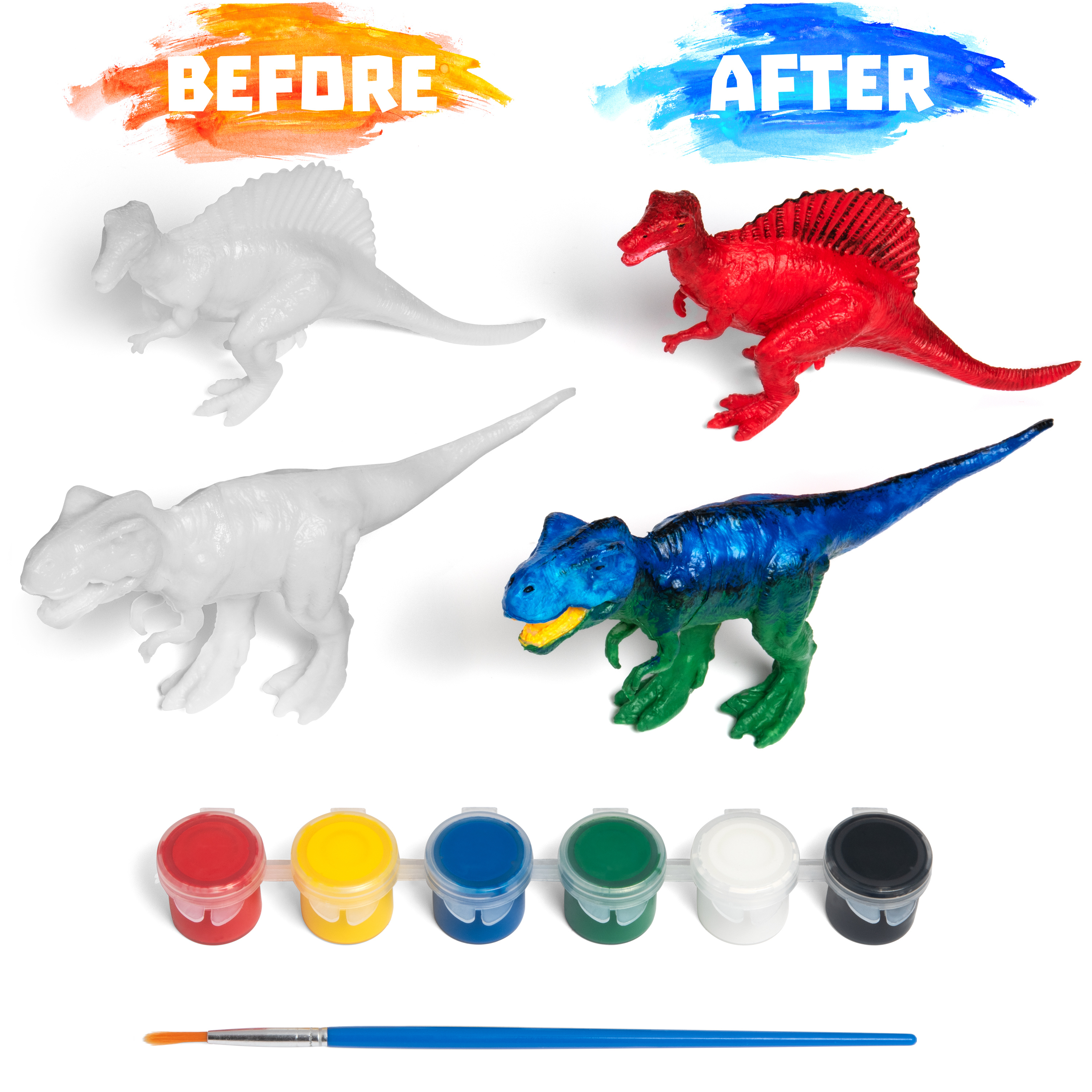 Coastline Craft Dinosaur Painting Kit - Paint Your Own Dinosaur Toys, Educational Arts & Crafts for Kids 2-6