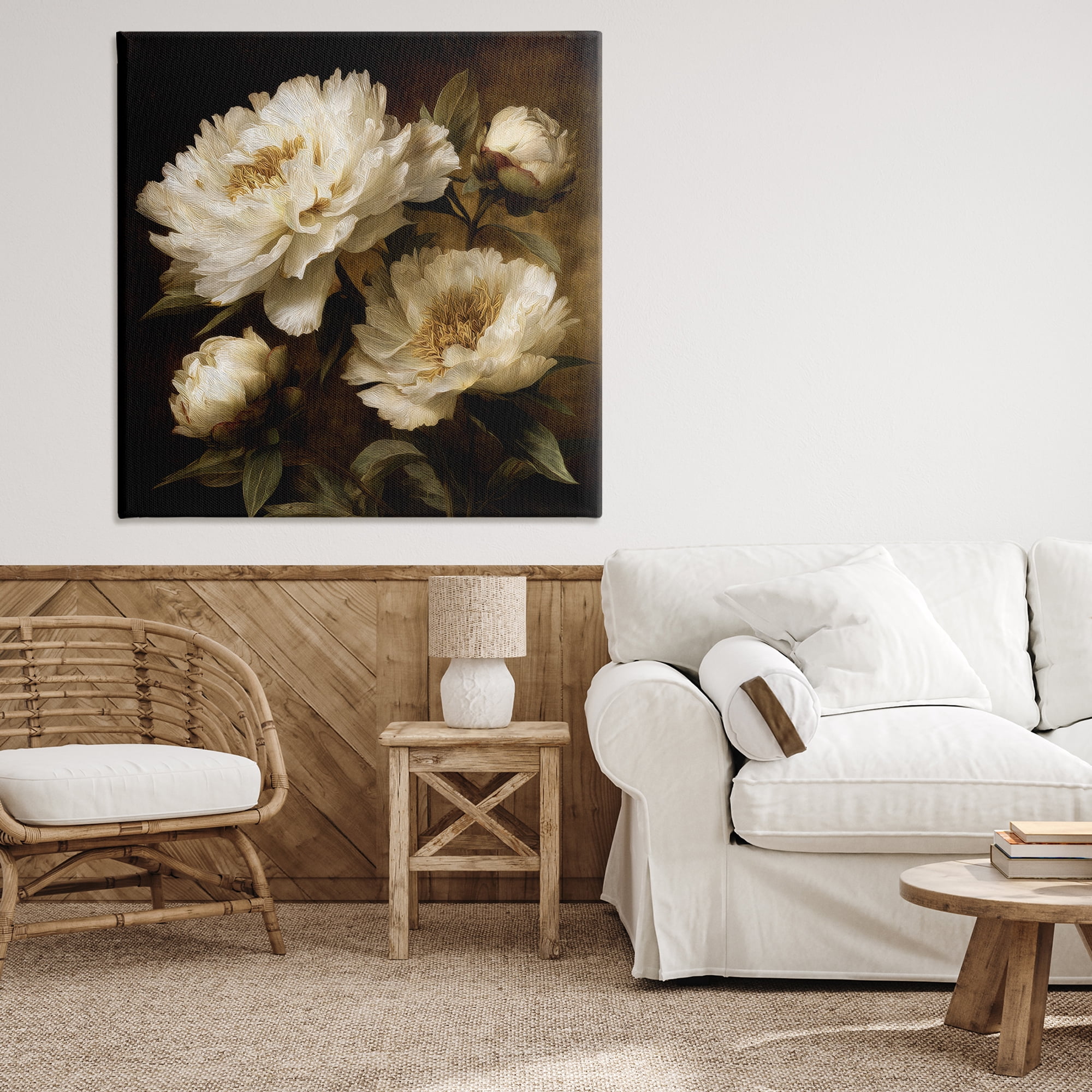 Stupell Industries Dreamy Vintage Peony Elegance Canvas Wall Art, design by Petal Prints Design