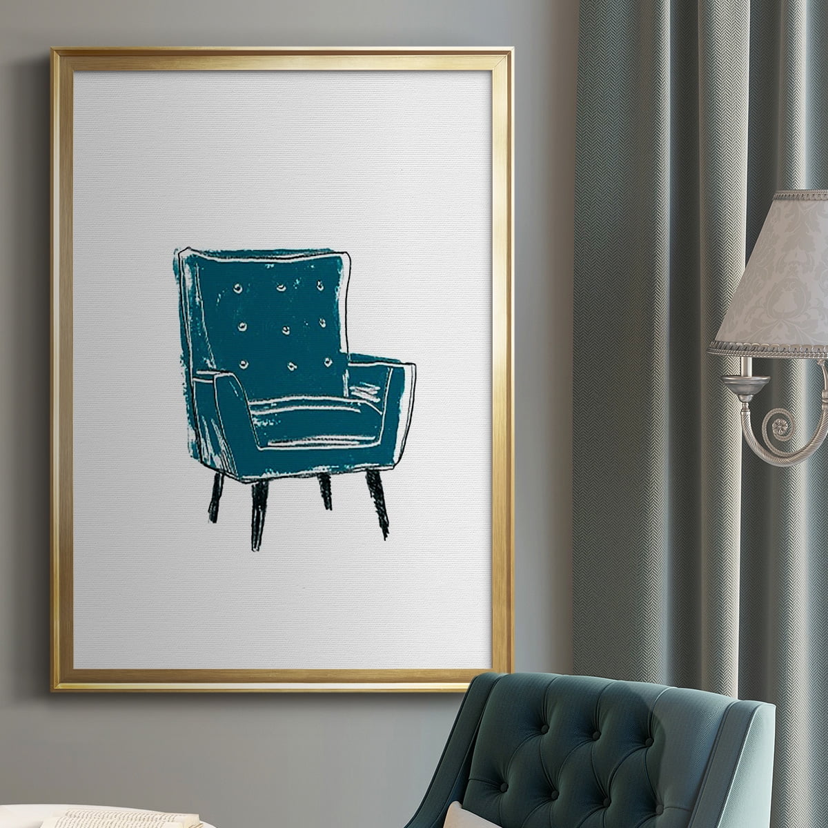 Take a Seat VII Premium Framed Print, in Gold, Black, or Silver - Ready to Hang