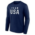 thumbnail image 2 of Men's  Navy Team USA 2024 Olympics Wordmark Long Sleeve T-Shirt, 2 of 3