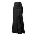 thumbnail image 2 of vigerkar Pencil Skirt for Women Vintage Lace up Tiered Ruffle Maxi Skirts High Waisted Long Mermaid Fishtail Skirt Black, S, 2 of 5