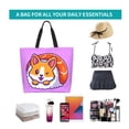 thumbnail image 6 of Pofeuu Corgi In Sushi Roll Print Reusable Grocery Bags - Washable, Foldable, Packable Tote, Large Handles, Heavy Duty, Zippered Top Pouch, 6 of 8