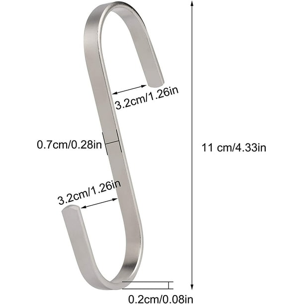 Greswe 11cm S-Hooks Large Flat S-Hooks Stainless Steel Hanging Hook For Kitchen Utensils, Towels, Clothes, Plants, Gardening Tools 10 Pieces