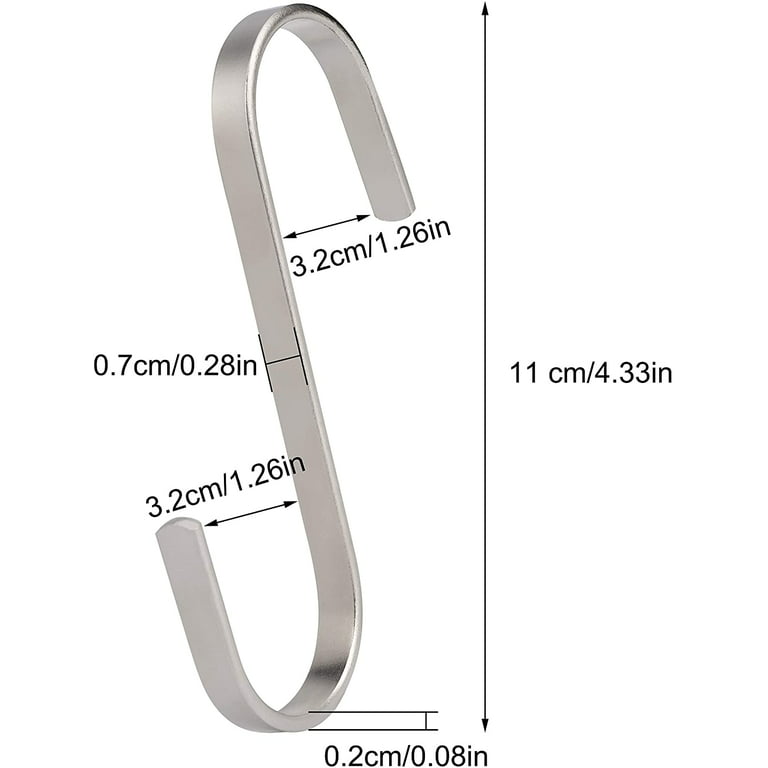 11Cm S-Hooks Large Flat S-Hooks Stainless Steel Hanging Hook For Kitchen  Utensils, Towels, Clothes, Plants, Gardening Tools 10 Pieces