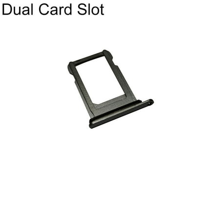 Image of Grofry Replacement Metal Phone Single/Dual Slot SIM Card Holder Tray Black 1Pack Dual Card Slot