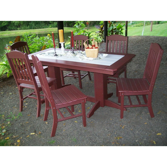 A &amp; L Furniture Two-Tone Poly 7-pc. Rectangle Patio Set with Side Chairs