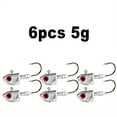thumbnail image 4 of 6pcs Lifelike Swimbait Jig Heads - Lead & Carbon Steel, Red-Eyed Fish Design for Freshwater & Saltwater Fishing, Essential Pike & Bass Tackle with Treble Hooks, Top Water Fishing Lures, 4 of 9