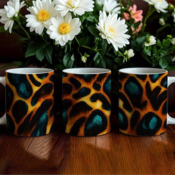 1pc 11oz Leopard Print Coffee Mug Leopard Print Pattern Coffee Cup A Suitable Leopard Print Enthusiasts