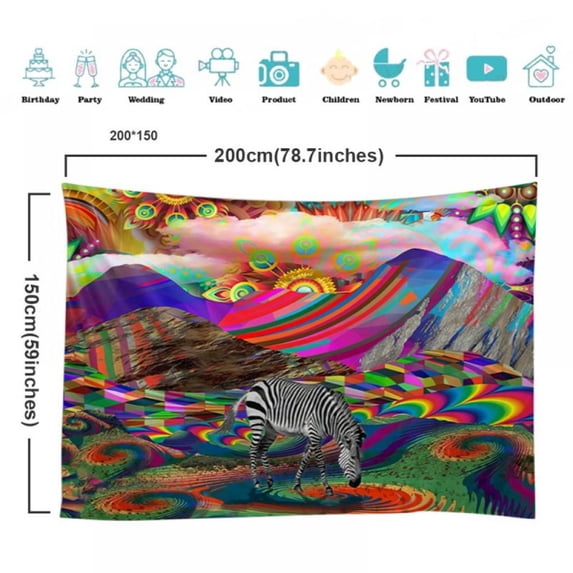 Prettyui Trippy Mushroom Tapestry Psychedelic Wall Hanging Blanket Room Decor Tapestry