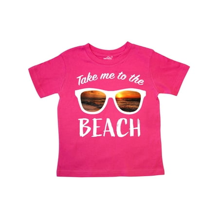 

Inktastic Take me to the Beach Sunglasses with Sunset in Lenses Gift Toddler Boy or Toddler Girl T-Shirt