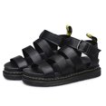 thumbnail image 2 of Zapatos de mujer, sandalias planas de estilo deportivo, hebilla de cinturón para mujer, suela gruesa, sandalias romanas planas de fondo suave para mujer # dyh506Black42, 2 of 5
