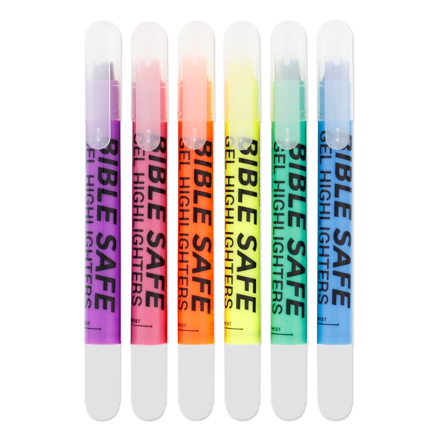  Bible Highlighter with Pen and Stylus for Touchscreens, 3 in 1  Combo, Multi-Color Highlighters, No Bleed, All Black Ballpoint Ink, Wax Gel  Highlighters, Pack of 6 : Office Products