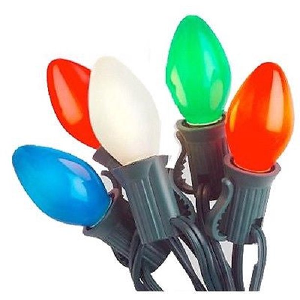 Holiday Wonderland 252488 25 Count C7 Multi Ceramic Christmas Light