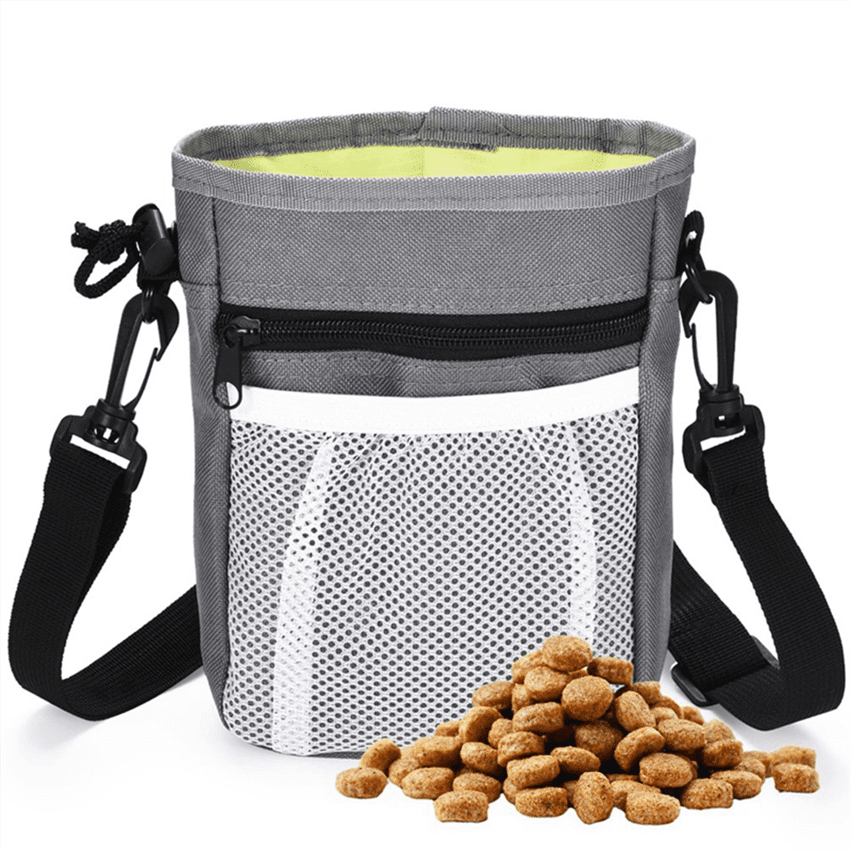 Dog Treat Pouch Bag-Treat Pouches for Pet Training - 3-In-1 Multipurpose Dog Training Kit-Gray