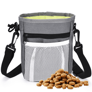 Dog Treat Pouch Bag-Treat Pouches for Pet Training - 3-In-1 Multipurpose Dog Training Kit-Gray