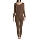 thumbnail image 1 of Minnieouse Conjunto de ropa interior de mujer Calzoncillos largos térmicos de color sólido Calzoncillos cálidos para clima frío Baselayer Ropa Ropa interior Mujeres café oscuro, 1 of 6