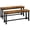 Brown, variant on MIERES 2-Piece Dining Table Chair Bench Set, Thickened Steel Frame, Wood Bench, Industrial Style, for Kitchen and Dining Room-Black