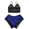 thumbnail image 3 of Feimerou Women Pajamas Sets Sleepwear Satin Silk Sexy Lace Camisole Shorts Nightwear Soft Solid Comfort 2 Piece Loungewear Sets Friday&nbsp;2024, 3 of 7