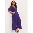 thumbnail image 3 of June & Vie Women's Plus Size Wide-Leg Jumpsuit, 3 of 4