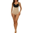 thumbnail image 2 of INSPIRE CHIC Women's Mesh Tummy Control Full Shapewear Slimming Sculpting Adjustable Straps Open Bust Leotard Jumpsuit Body, 2 of 5
