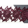 thumbnail image 1 of Altotux Guipure de Venise Florale Brodée de Roses 3 Pouces 12 Couleurs par Yard (Aubergine), 1 of 2