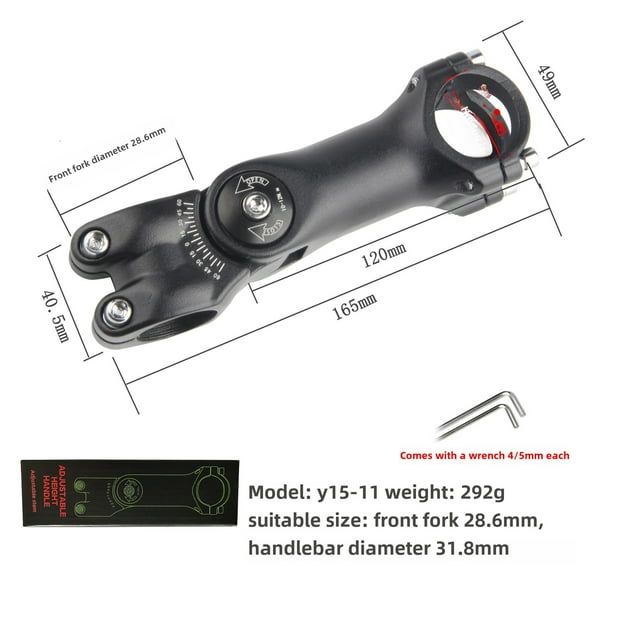 Mountain Bike Handlebar Stem Riser: Adjustable Height Aluminum Alloy Short Stem with 31.8*120mm Size, Lightweight & Durable Construction for Comfortable Riding, Easy Installation Design with Tool and
