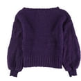 thumbnail image 2 of bar III Womens Bishop Sleeve Pullover Sweater, Purple, Large, 2 of 2