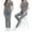 Grey, variant on Unisex Solid Color Elastic Metal Zipper Short Sleeve Brushing Force Pants Split Suit Petite Pants Suit for Women Pencil Pant Suit for Women Ladies Casual Jumpsuit Womens Jumpsuits plus Size Jumpsuits