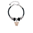 thumbnail image 2 of Delight Jewelry Rose Goldtone Crystal Initial - W - Godmother Celtic Knot Leather Bead Bracelet, 7"+2" Extender, 2 of 4