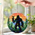 thumbnail image 2 of Lotusprinthandmade Funny Bigfoot Forest Custom Shape Star Hologram Ornament 8in, funny forest animal ornament, 2 of 4
