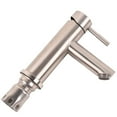 thumbnail image 4 of Dawot Single Hole Bathroom Faucet Single Handle Bathroom Sink Faucet Brushed Nickel Stainless Steel Basin Mixer Tap - Sink Drain Deck Plate Not Included 9/16 Connector, 4 of 6