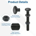 thumbnail image 4 of 25 Set Carriage Bolts and Nuts Kit, 3/8"-16x4" Carbon Steel Round Head Square Neck Carriage Bolts Screws and Hex Nuts and Flat Washers - Black, 4 of 6