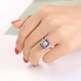 thumbnail image 2 of Rainbow Princess Cut AAA CZ Band for Female 925 Silver Engagament Ring Size 6-10, 2 of 5