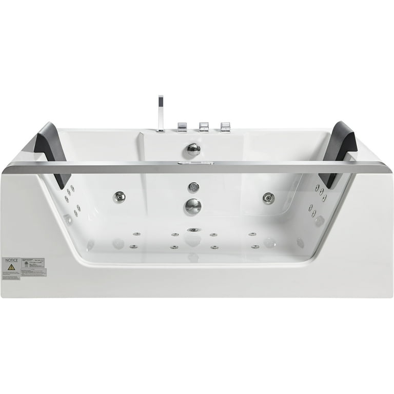 Eago AM196ETL 6 ft Clear Rectangular Acrylic Whirlpool Bathtub for Two