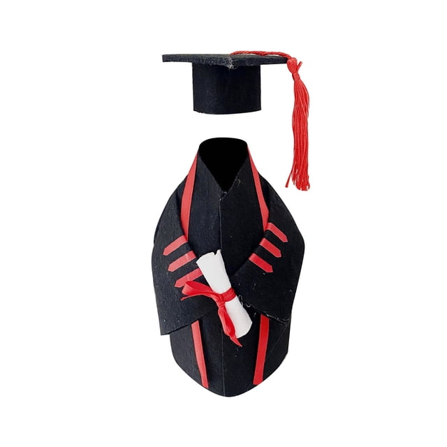 Housses de Bouteille de Vin de Cuisine Mini Robe de Docteur Robe de Bachelier Saison de Remise des Diplômes Décoration de Fête Accessoires de Décoration de Bouteille Robe de Docteur, Housses de Bouteille de Vin de Cuisine Rouges