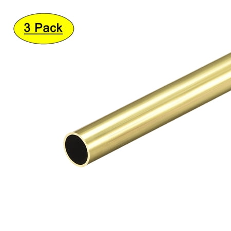 sourcing map Brass Round Tube, 300mm Length 6mm OD 0.5mm Wall Thickness