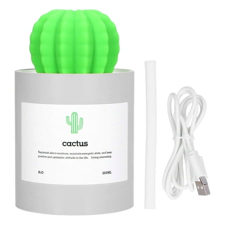 

280ml Cactus Desktop Humidifier USB Power Supply Mute Nano Atomization HumidifierGrey