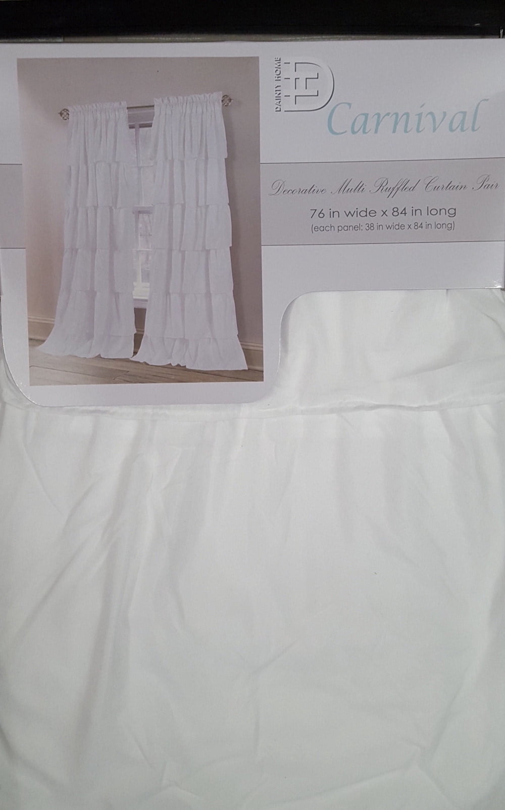 Dainty Home Rod Pocket Light Filtering Curtain Panel, 40" x 84" 2 Panels