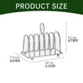 thumbnail image 3 of Rack 6 Bread Slice Slot Holder Serving Stand With Feet And Loop Carry Handle Stainless Steel Organiser For Kitchen Dining Room Or, 3 of 7