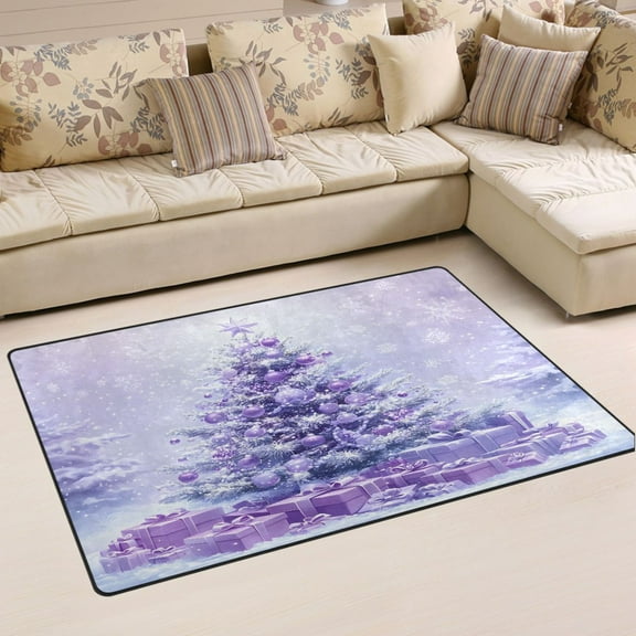 Ryvnso A Beautiful Christmas Tree Area Floor Mat Non-Slip Carpet Soft Rugs Doormats 31" x 20"