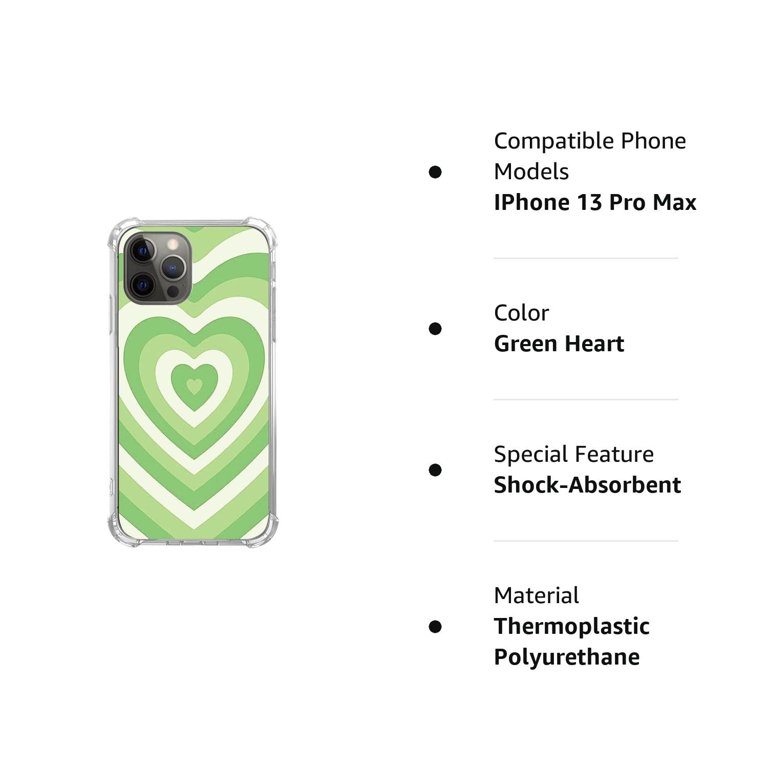 Green Heart Case for iPhone 12 Pro Aesthetic Art Design Pattern