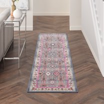 Nourison Vintage Kashan 2' x 6' Grey/Multi Bordered Indoor Rug