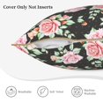 thumbnail image 5 of Haiem Rose Flowers Print Velvet Soft Solid Decorative Square Throw Pillow Covers Set with Elegant Piping Christmas Cushion Case for Sofa Bedroom Car-16"x16", 5 of 8