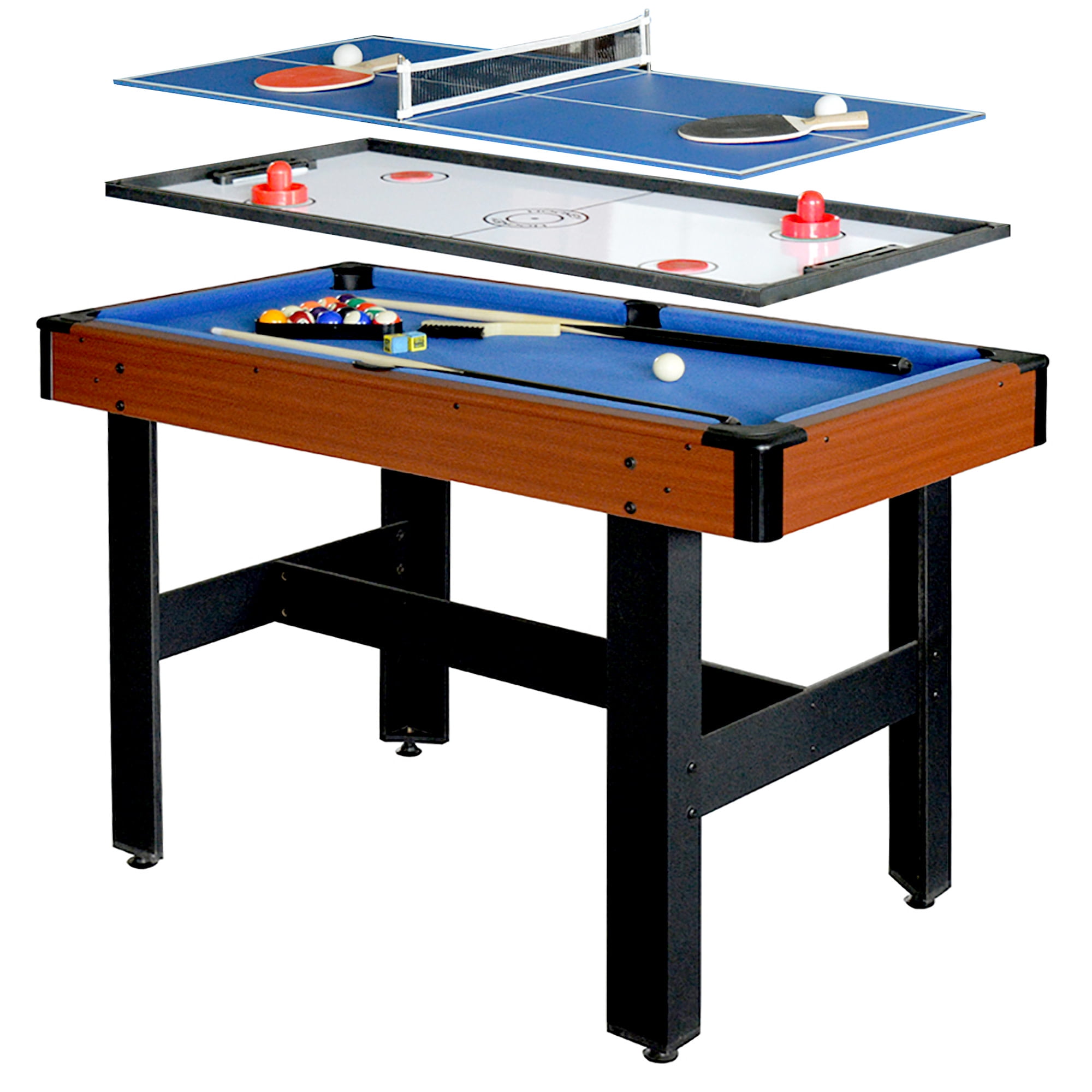 Tennis Table Finger Shoot Basketball 4 in1 Combo Game Table Hockey Billiards 