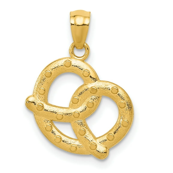 14k Yellow Gold Pretzel Charm Pendant